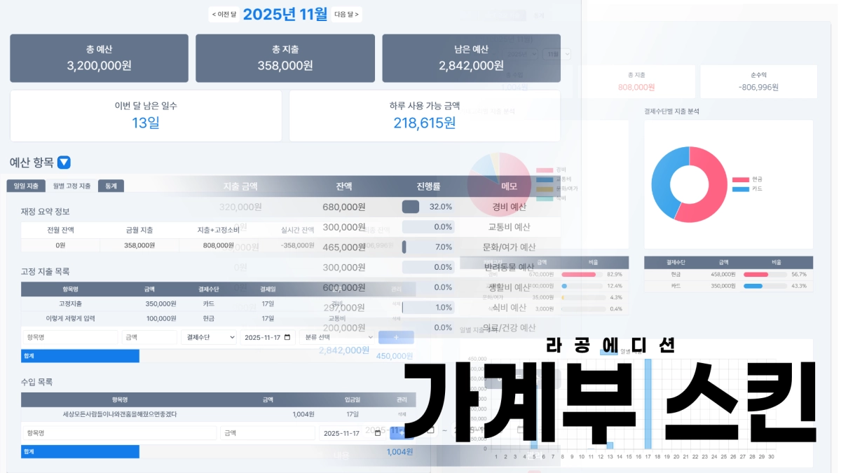 [라공에디션] 가계부 스킨